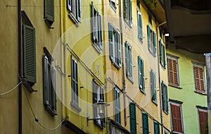 Facade of typical italian house with colorful