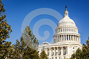 Facade of the United States Congress on Capitol Hill, Washington DC