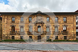 Facade of the Valdecarzana palace built between 1627-1629 by Diego de Miranda in the cathedral square of the city of photo