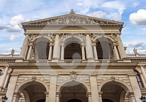 Facade of Vienna university building on Ringstrasse street, Austria