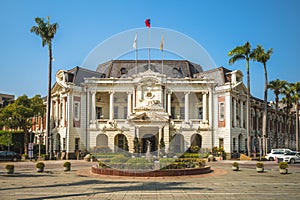 Facade view of former taichung city hall in taiwan photo