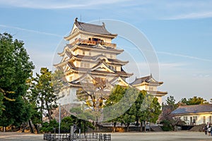 Facade view of Fukuyama Castle Tenshu in japan