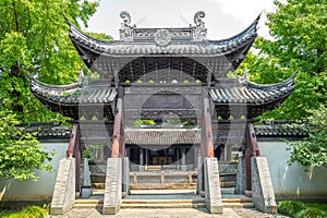 Facade view of the temple of general wu in wuzhen