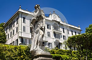 Facade of Villa Carlotta at Tremezzo, on lake Como, Italy photo