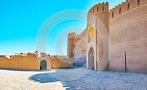 The facade wall of Rayen castle, Iran