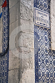 Facade with wall tiles