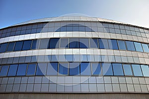 Wall and windows of modern building.