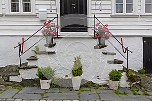 Facade in a white house