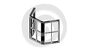 Facade window frame icon animation