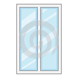 Facade window frame icon, cartoon style