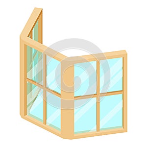 Facade window frame icon, isometric 3d style