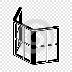 Facade window frame icon, simple black style