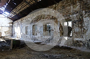Facade with windows in factory
