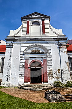 Facade of the Wolvendaal Church - a Dutch Reformed VOC Church in Colombo, Sri Lanka