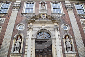 Facade of Worcester Guildhall, England