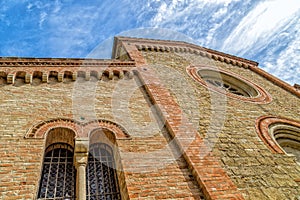 Facade of XIV Catholics parish church in Italy