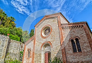 Facade of XIV Catholics parish church in Italy photo