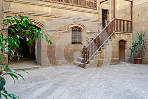 Facade of Zeinab Khatoun historic house, located in Old Cairo, Egypt photo