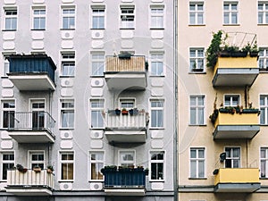 Facades of altbau buildings in Penzlauer Berg, Berlin