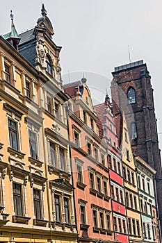 Facades of ancient tenements