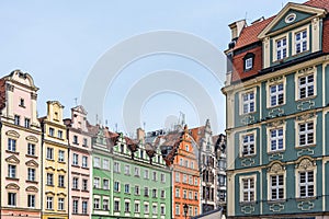 Facades of ancient tenements