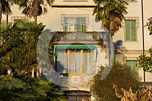 facades and building details of botanical garden at verbania ita