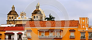 Facades of Cartagena de Indias, Colombia photo