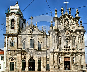 Facades of the churches of Carmo and Carmelitas in Porto photo