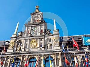 Facades of City hall in Antwerp