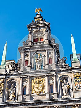 Facades of City hall in Antwerp