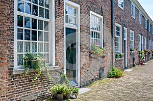 Facades historic Beguinage in the Dutch city of Breda