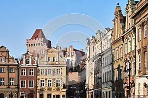 Facades of historic houses on the Old Market Square