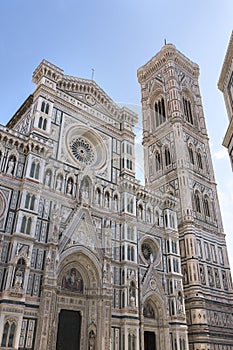 Facades of the monumental buildings of the city of Florence