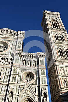 Facades of the monumental buildings of the city of Florence