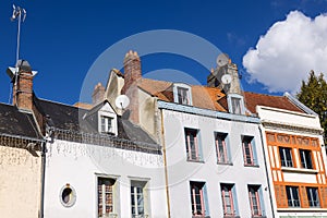 Facades of old houses in Amiens, Hauts-de-France, norther France