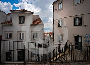 Facades of the old Lisbon. Portugal.