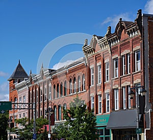 Facades of preserved 19th century commercial buildings