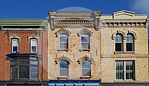 Facades of preserved 19th century commercial buildings photo