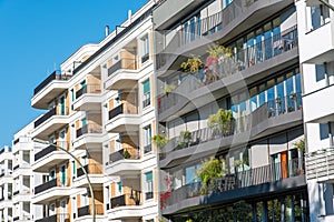 The facades of some modern houses