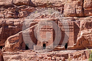 Facades Street in ancient city of Petra, Jordan