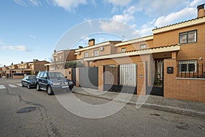 Facades of an urbanization of single-family residential homes