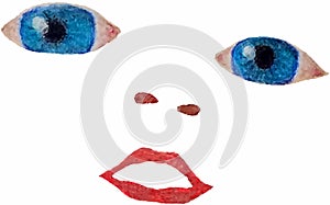 Spooky Face hand drawn