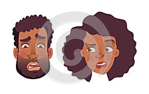 Face of African man and woman