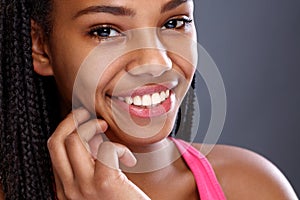 Face of Afro-American girl with nice smile