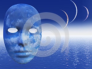 Face and alien moons photo