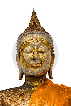 face of anceint buddha statue