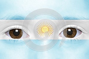 Face with argentinean flag