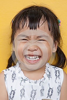 face of asian 4s year old laughing show good healthy tooth ,happy emotion