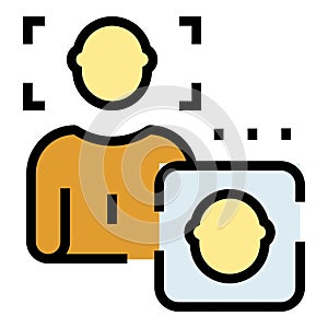 Face authorization icon vector flat
