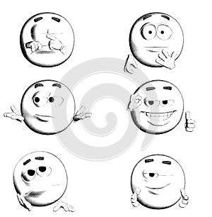 FACE - B&W Six Smiles